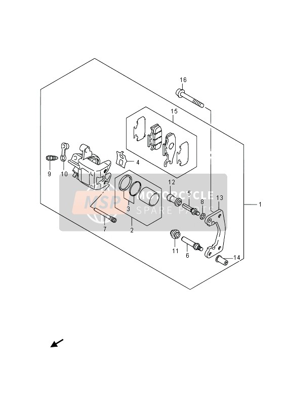 6910003H31, Caliper Assy, Rear, Suzuki, 0